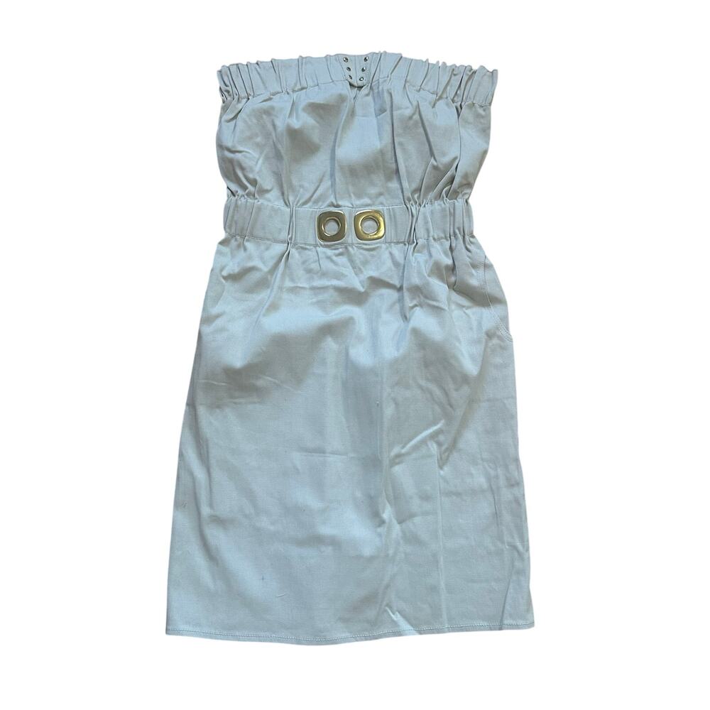 Lauren Moffatt Khaki Tube Top Mini Dress Size 0 Y2K